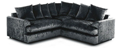 Crystal Crushed Velvet 5 Seater Corner Sofa