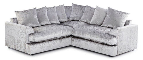 Crystal Crushed Velvet 5 Seater Corner Sofa