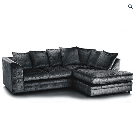 Crystal Crushed Velvet 4 Seater Corner Sofa