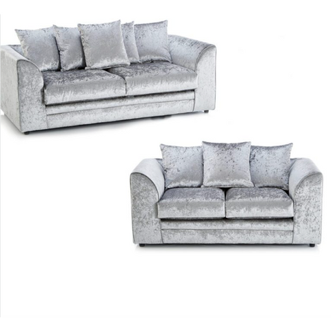 Crystal Crushed Velvet 2 Seater 3 Seater 2 + 3 Seater  Sofa Set