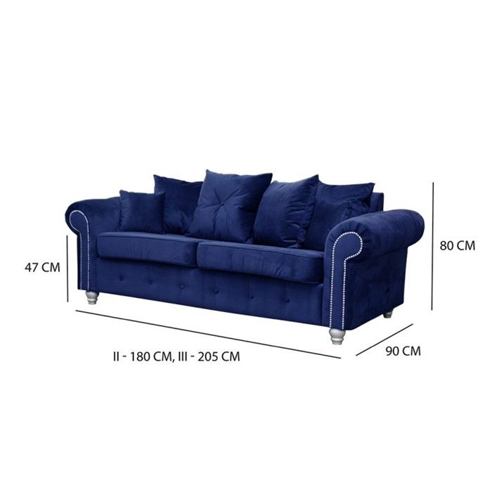 Ashwin Plush Velvet 3 Seater and 2 Seater Sofa Set