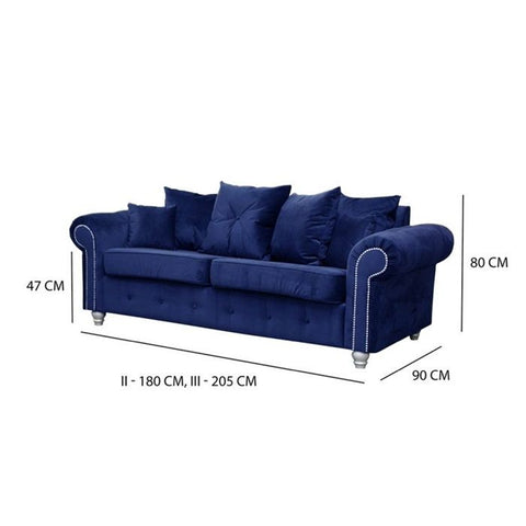 Ashwin Plush Velvet 3 Seater and 2 Seater Sofa Set