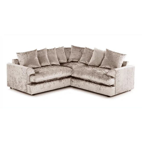 Crystal Crushed Velvet 5 Seater Corner Sofa