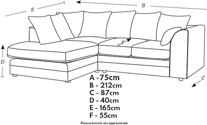 Crystal Crushed Velvet 4 Seater Corner Sofa