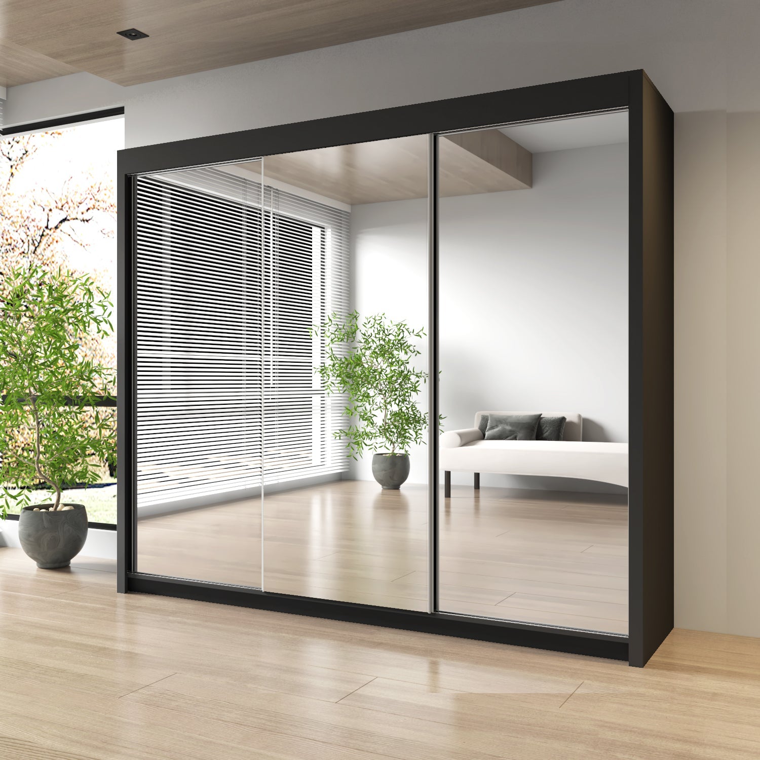 Milan Double Sliding Door Wardrobe