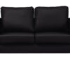 Box Black Faux Leather 3+2 Sofas Set