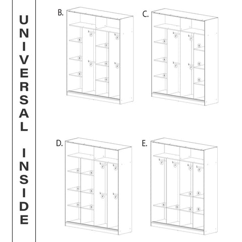 Chelsea Walnut 2 Door Mirrored Sliding Wardrobe