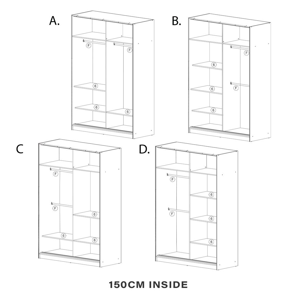 Chelsea Walnut 2 Door Mirrored Sliding Wardrobe