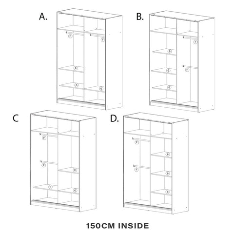 Chelsea Walnut 2 Door Mirrored Sliding Wardrobe