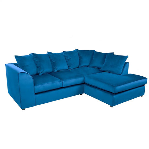 Dark Royal Blue Plush Velvet Dylan Sofa Mini