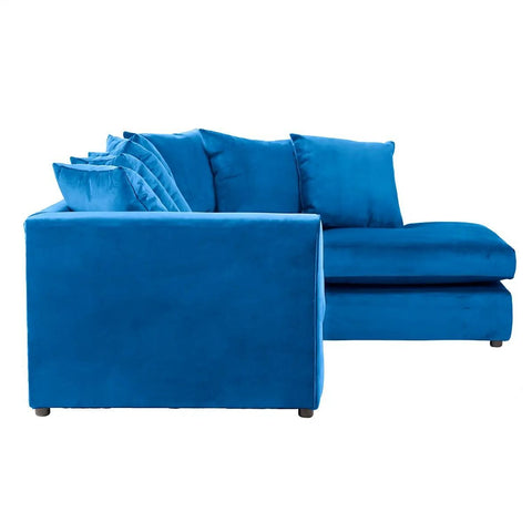 Dark Royal Blue Plush Velvet Dylan Sofa Mini