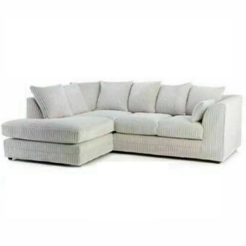 L shape 4 seater jumbo cord sofas in many colours