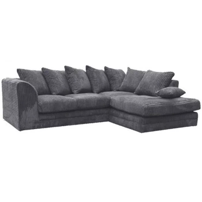 L shape 4 seater jumbo cord sofas in many colours