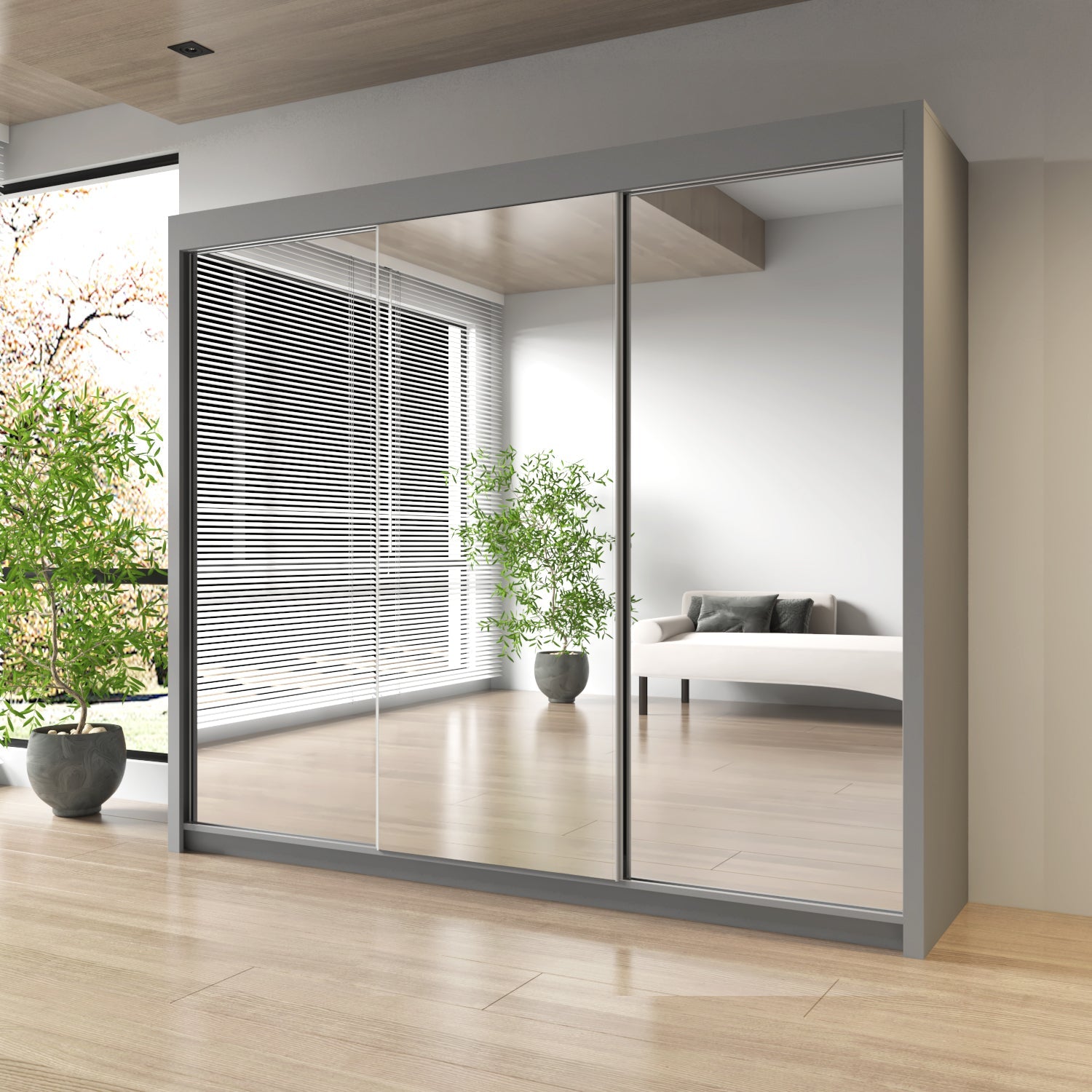 Milan Double Sliding Door Wardrobe