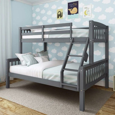 High Quality Pine Wood Triple Adults Bunk Bed – Grey