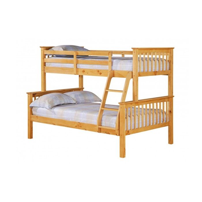 High Quality Pine Wood Triple Adults Bunk Bed – Oak