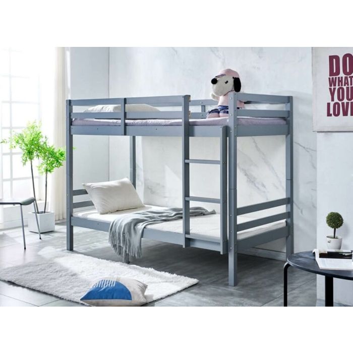 High Quality Pine Wooden Adults Bunk Single Bed – Grey