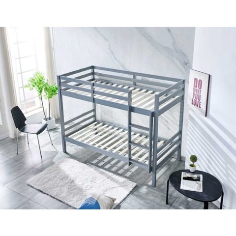 High Quality Pine Wooden Adults Bunk Single Bed – Grey