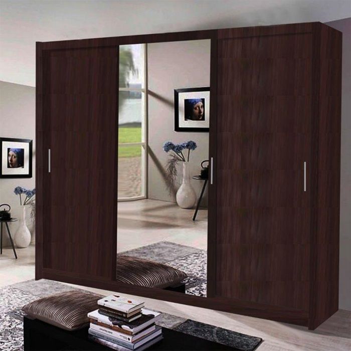 Koblenz Mirror Sliding Door 250cm Wardrobe - Wenge