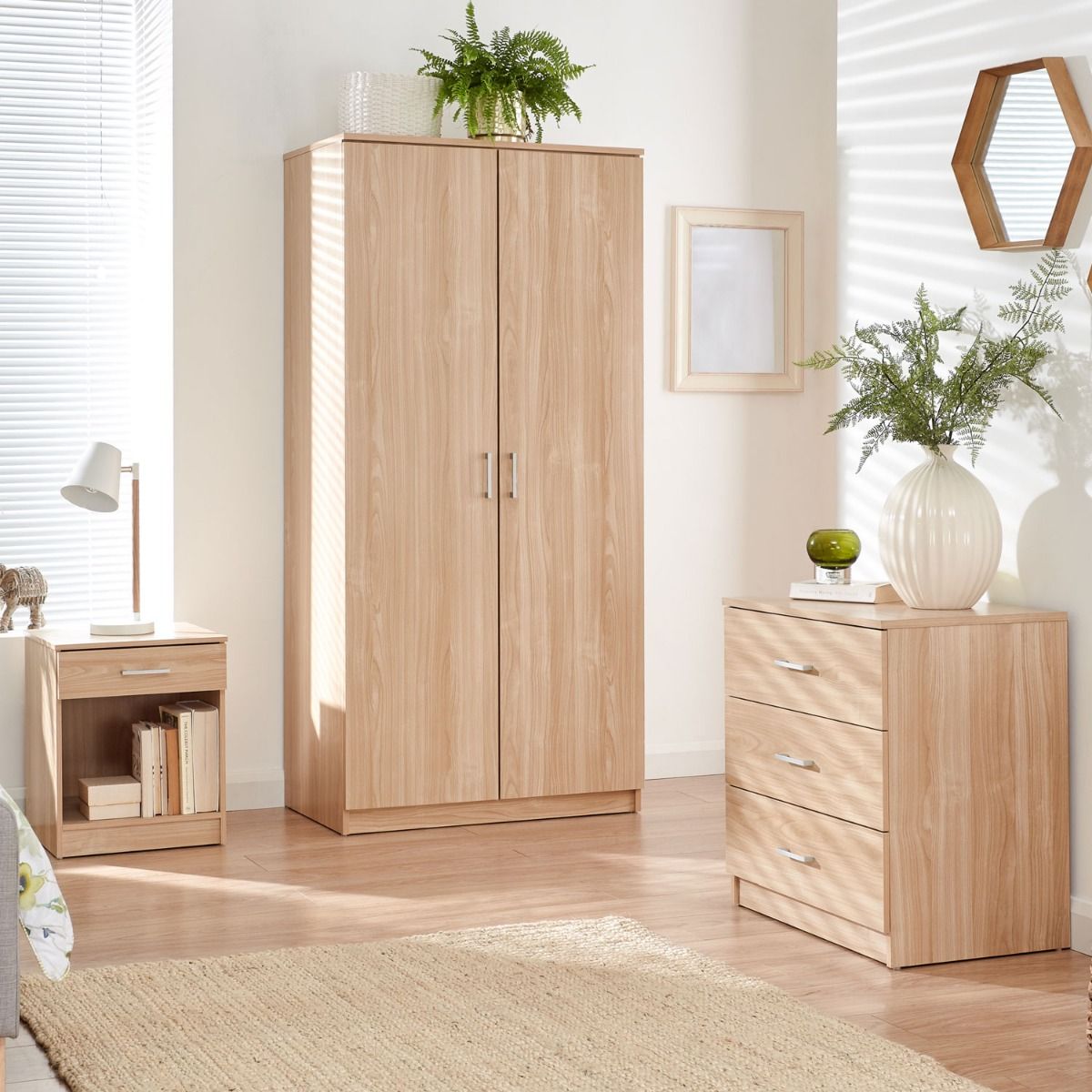 London 3pce Bedroom set in oak