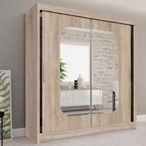 Mona 2-door mirrored sliding wardrobe