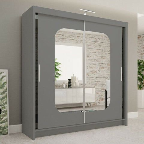 Mona 2-door mirrored sliding wardrobe