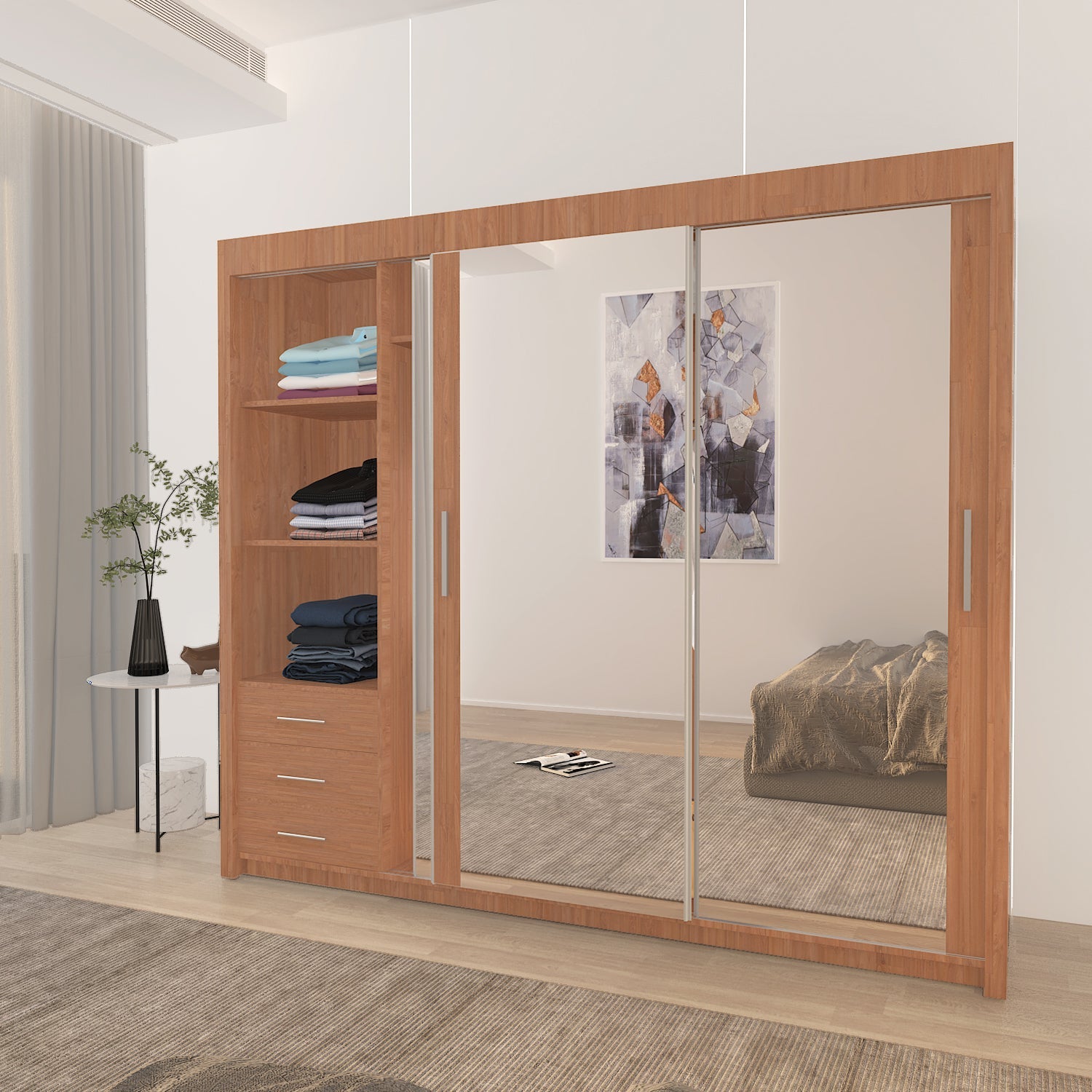 Milan Double Sliding Door Wardrobe