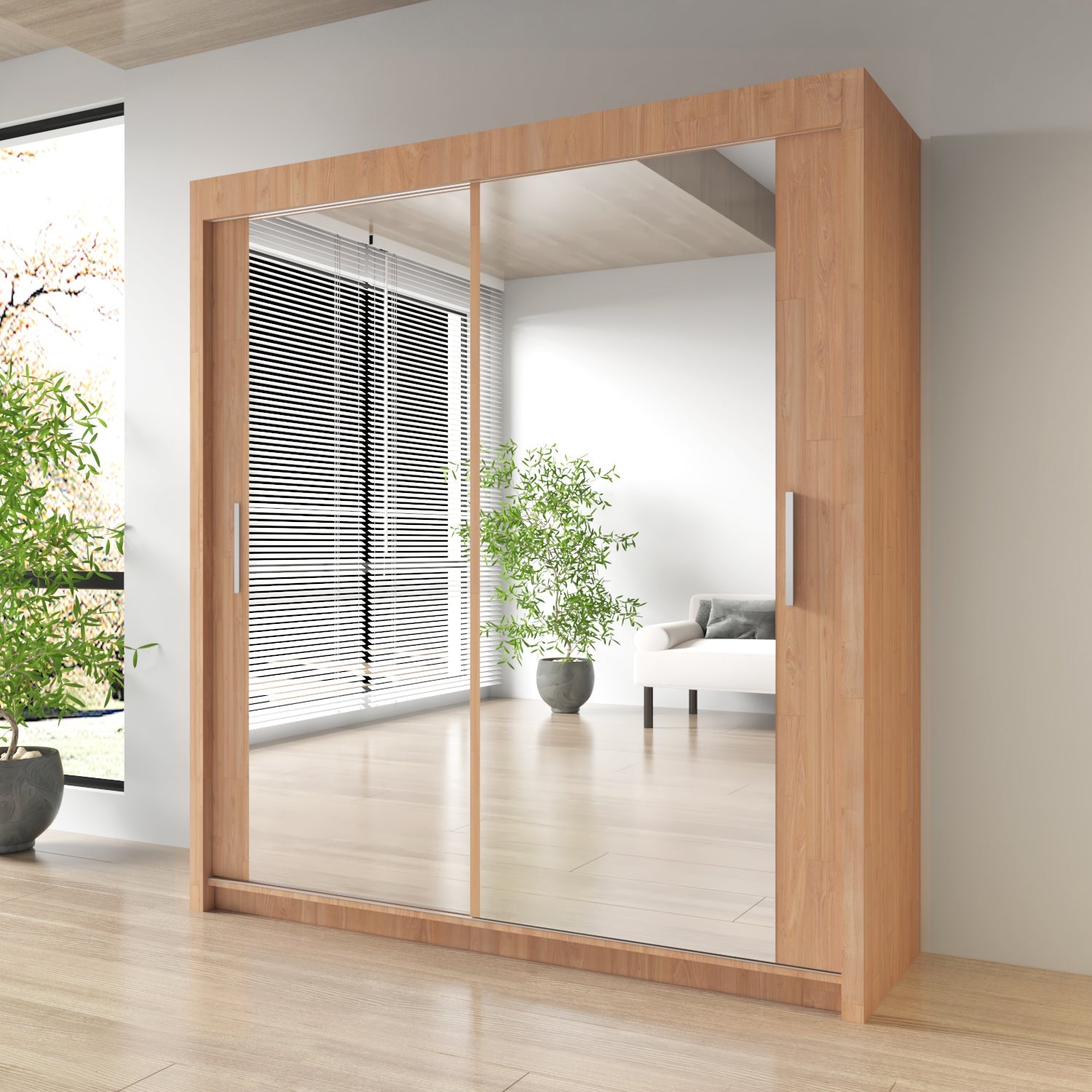 Milan Double Sliding Door Wardrobe