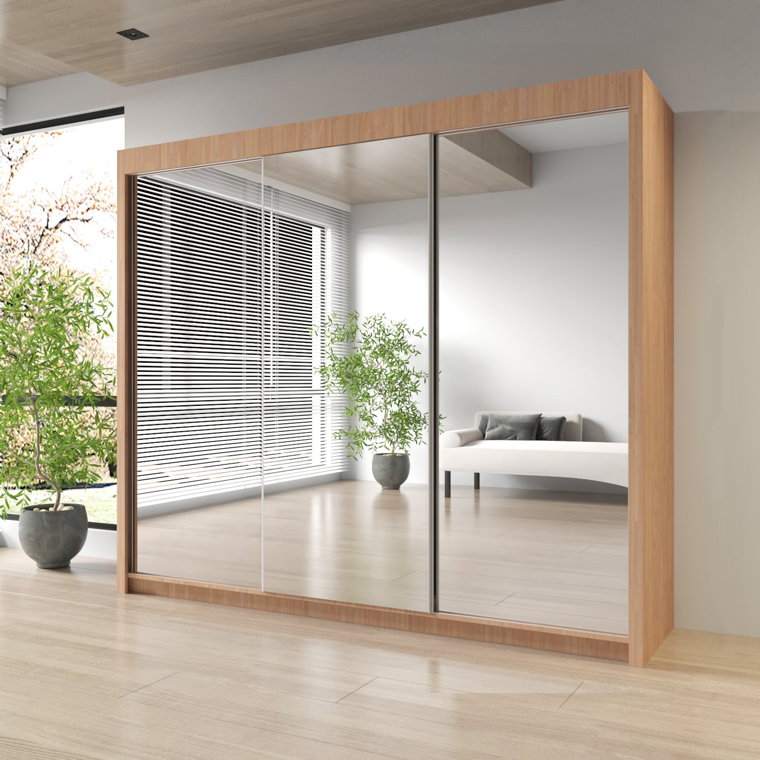 Milan Double Sliding Door Wardrobe