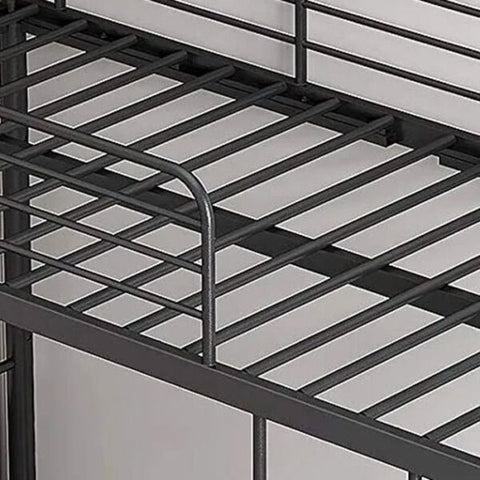 Single Metal Kids Bunk Bed with Ladder and Guard Rail – Silver