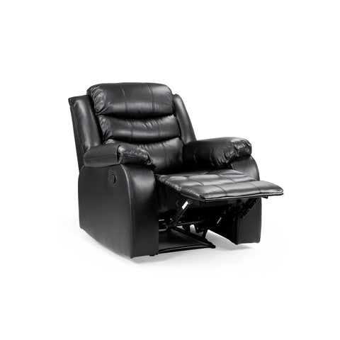 ROMA BLACK LEATHER 3+2+1 SOFA SET (Air Leather UKFR)