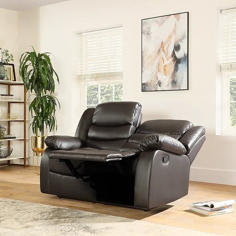 ROMA BLACK LEATHER 3+2+1 SOFA SET (Air Leather UKFR)