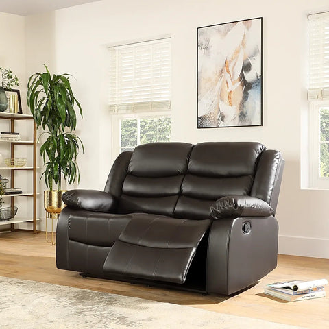 ROMA BLACK LEATHER 3+2+1 SOFA SET (Air Leather UKFR)