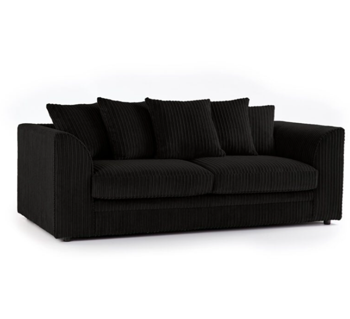 Zealous Jumbo Cord 3 Seater And 2 Seater In Black