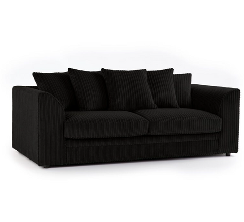 Zealous Jumbo Cord 3 Seater And 2 Seater In Black