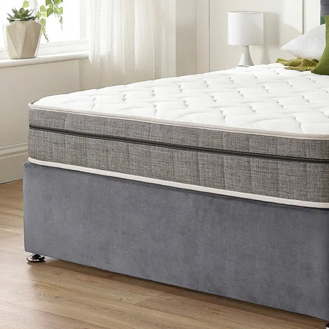 Divan Bed Plush Velvet With Semi Orthopedic Mattress