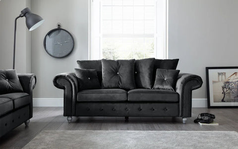 Ashwin Plush Velvet 3 Seater and 2 Seater Sofa Set