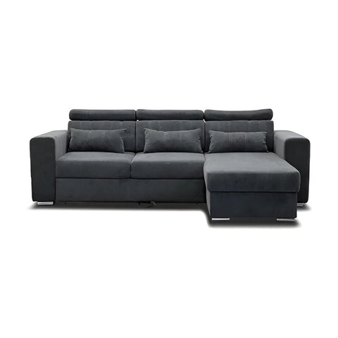 Universal Luca Storage Corner Sofa Bed in Dark Grey