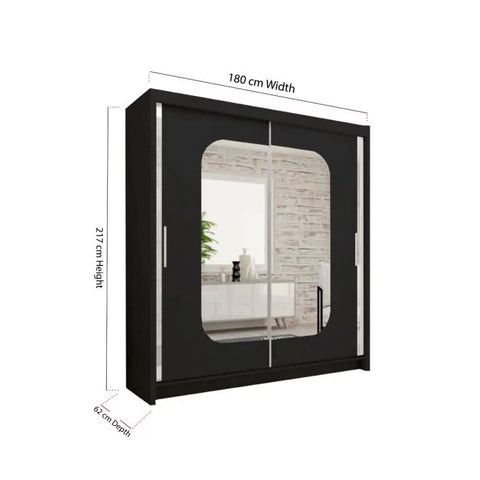 Mona 2-door mirrored sliding wardrobe