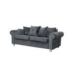 Ashwin Plush Velvet 3 Seater and 2 Seater Sofa Set - Grey 3 Ashwin Plush Velvet 3 Seater and 2 Seater Sofa Set Grey1