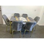Grey gloss extendable dining tableer34