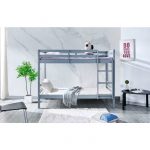High Quality Pine Wooden Kids Bunk Single Bed Grey3