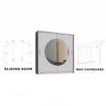 21Round mirror sliding door wardrobe
