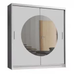 2Round mirror sliding door wardrobe