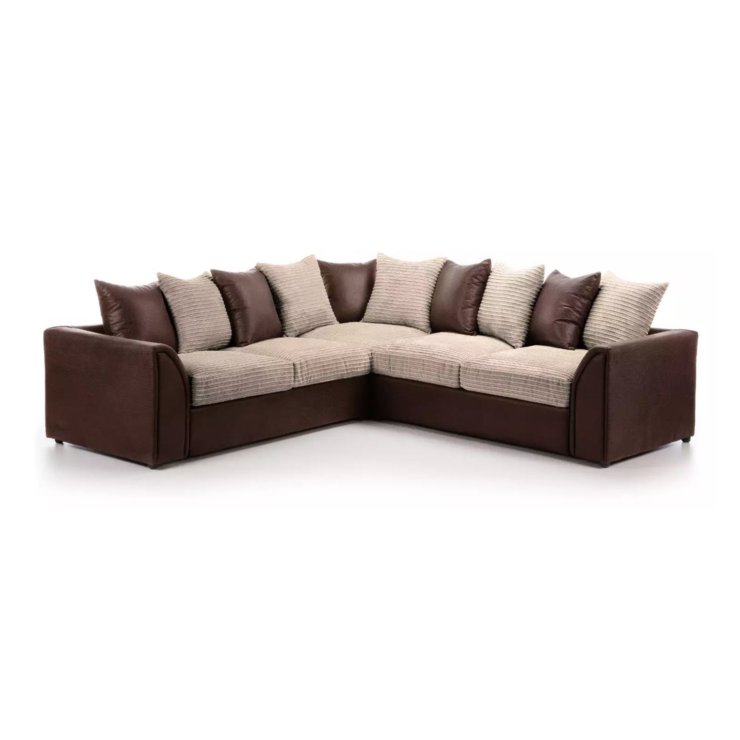 5 seater full corner sofas in pvc and jumbo cord fabric2