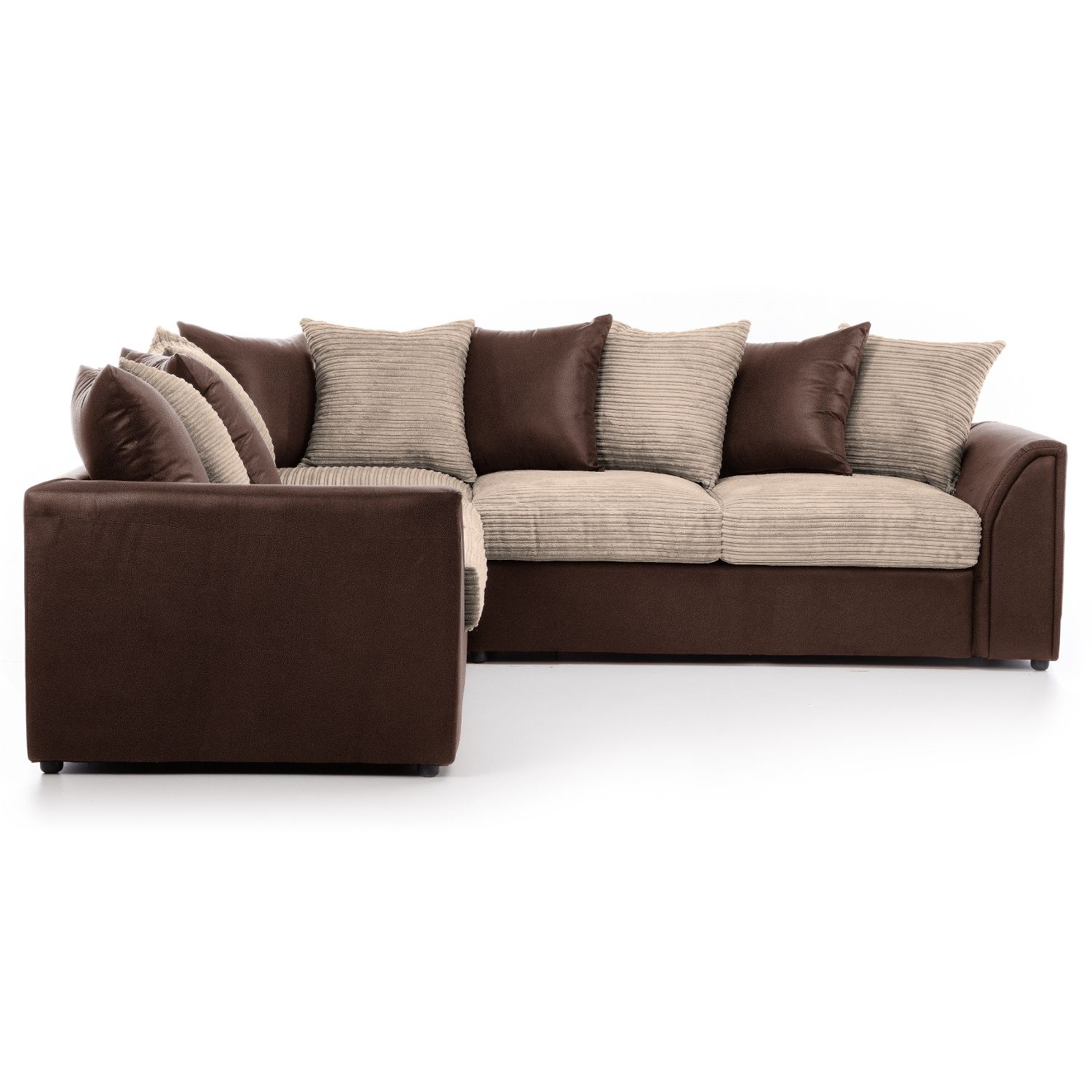5 seater full corner sofas in pvc and jumbo cord fabric4