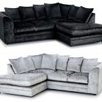 Aruba crush velvet silver black and mink L shape sofas1