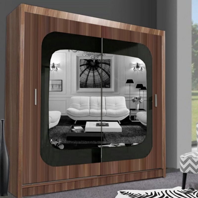 Chelsea Walnut 2 Door Mirrored Sliding Wardrobe02