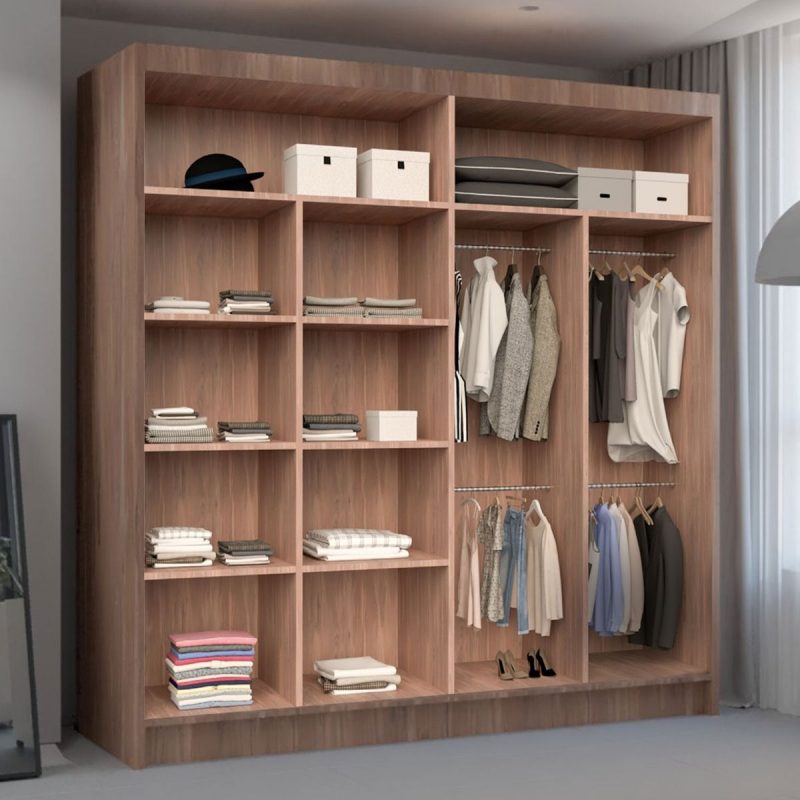 Chelsea Walnut 2 Door Mirrored Sliding Wardrobe04