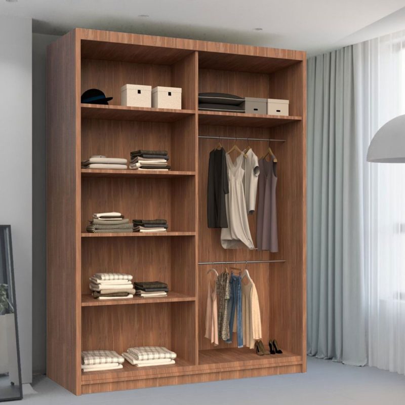Chelsea Walnut 2 Door Mirrored Sliding Wardrobe05